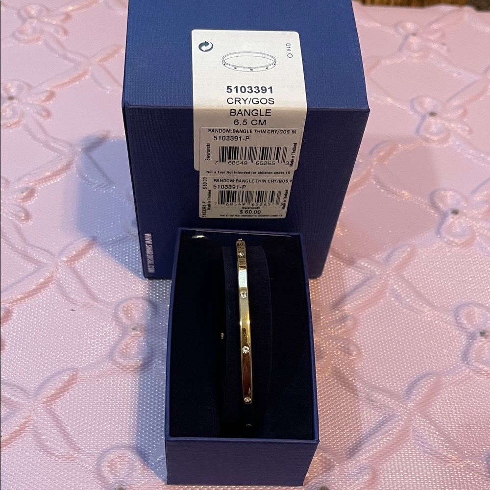 Swarovski Gold Bangle with Crystals